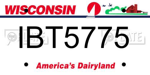 IBT5775 Wisconsin License Plate
