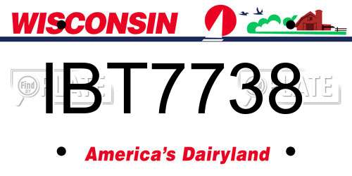 IBT7738 Wisconsin License Plate