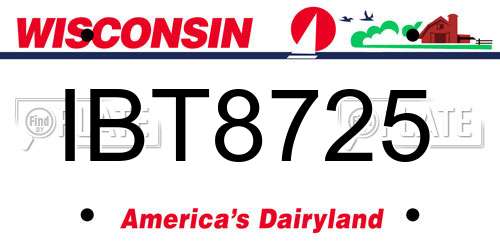 IBT8725 Wisconsin License Plate