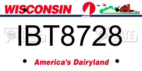 IBT8728 Wisconsin License Plate