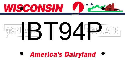 IBT94P Wisconsin License Plate