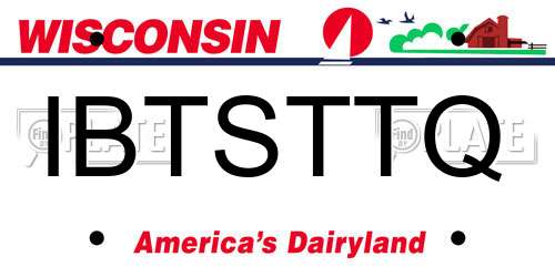 IBTSTTQ Wisconsin License Plate