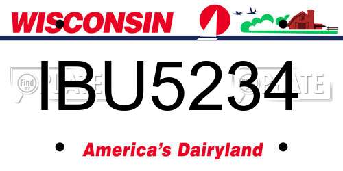 IBU5234 Wisconsin License Plate