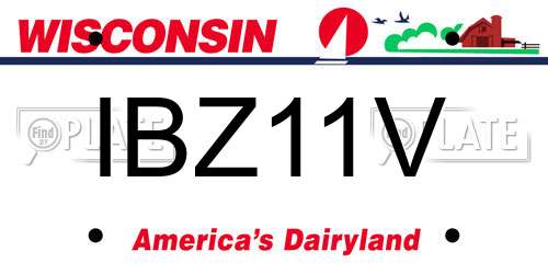 IBZ11V Wisconsin License Plate