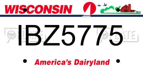IBZ5775 Wisconsin License Plate