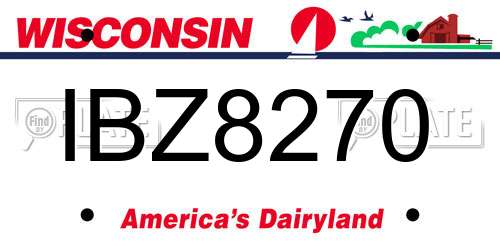 IBZ8270 Wisconsin License Plate
