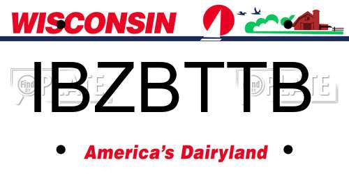 IBZBTTB Wisconsin License Plate