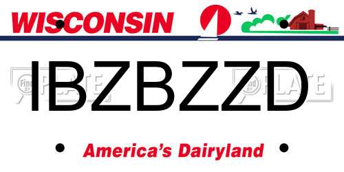 IBZBZZD Wisconsin License Plate