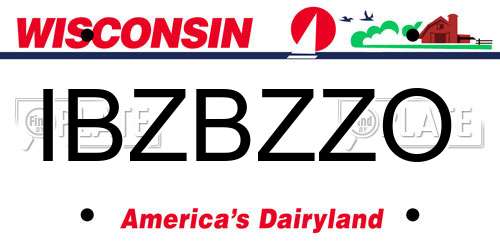 IBZBZZO Wisconsin License Plate