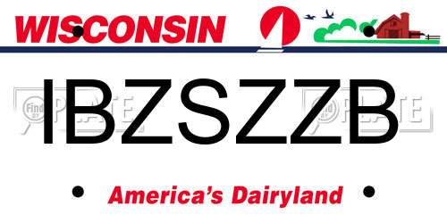 IBZSZZB Wisconsin License Plate