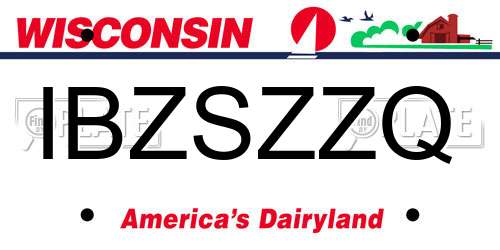 IBZSZZQ Wisconsin License Plate
