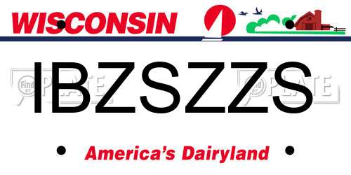 IBZSZZS Wisconsin License Plate