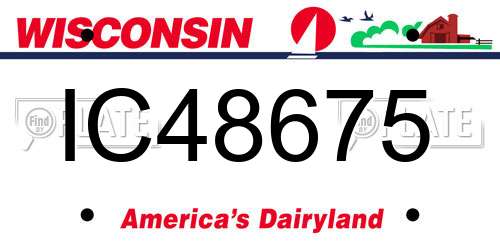 IC48675 Wisconsin License Plate