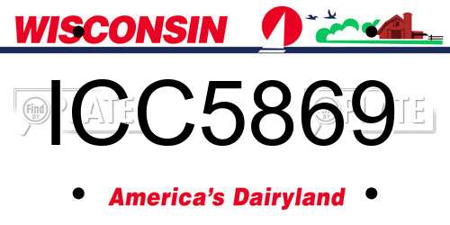 ICC5869 Wisconsin License Plate