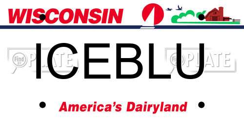 ICEBLU Wisconsin License Plate