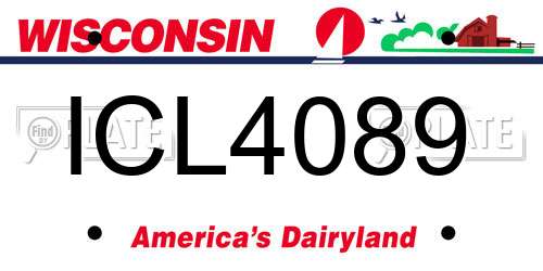 ICL4089 Wisconsin License Plate