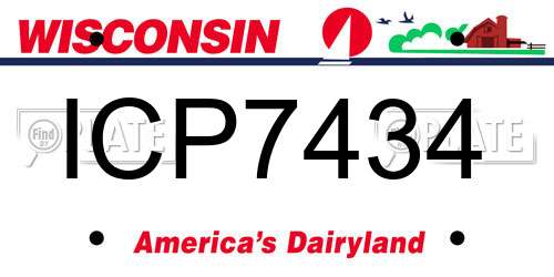 ICP7434 Wisconsin License Plate