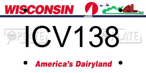 ICV138 Wisconsin License Plate