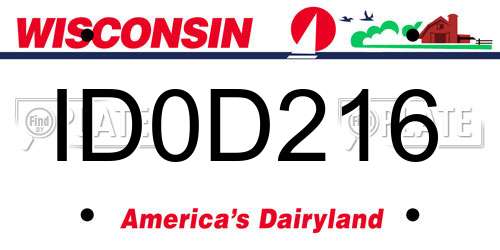 ID0D216 Wisconsin License Plate