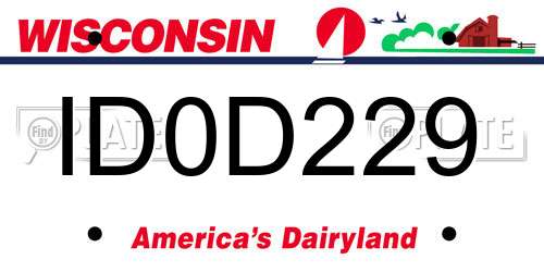 ID0D229 Wisconsin License Plate