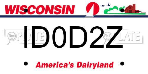 ID0D2Z Wisconsin License Plate