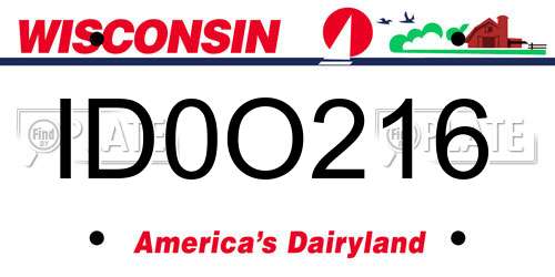 ID0O216 Wisconsin License Plate