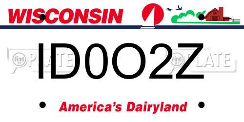 ID0O2Z Wisconsin License Plate