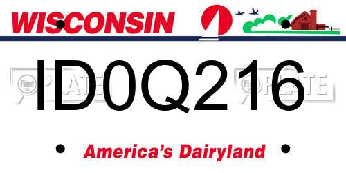 ID0Q216 Wisconsin License Plate