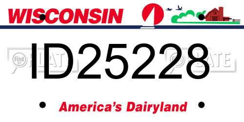 ID25228 Wisconsin License Plate