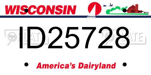 ID25728 Wisconsin License Plate