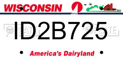 ID2B725 Wisconsin License Plate