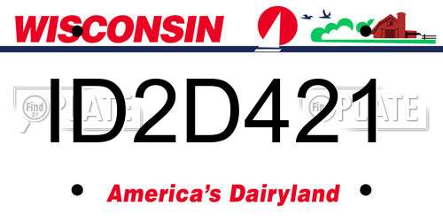 ID2D421 Wisconsin License Plate