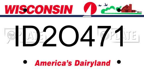 ID2O471 Wisconsin License Plate