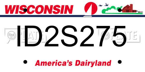 ID2S275 Wisconsin License Plate