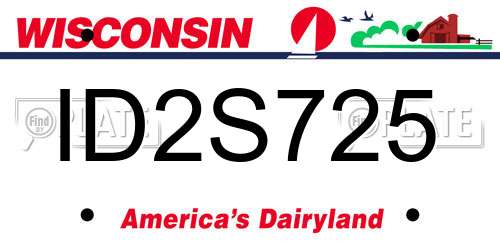 ID2S725 Wisconsin License Plate