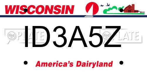 ID3A5Z Wisconsin License Plate