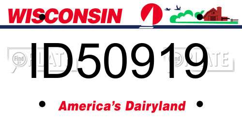 ID50919 Wisconsin License Plate