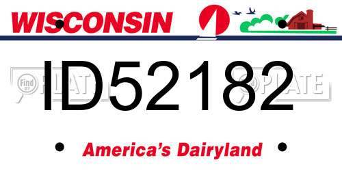 ID52182 Wisconsin License Plate