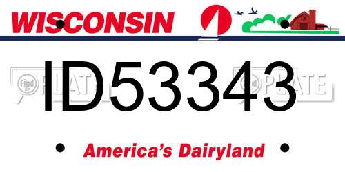 ID53343 Wisconsin License Plate
