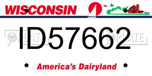 ID57662 Wisconsin License Plate