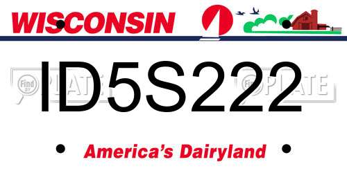 ID5S222 Wisconsin License Plate