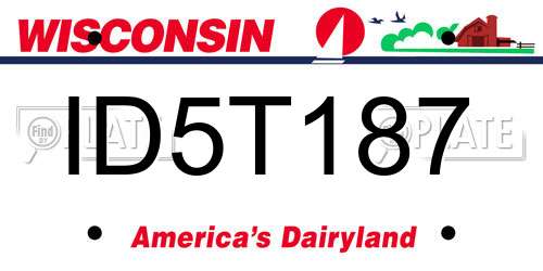 ID5T187 Wisconsin License Plate