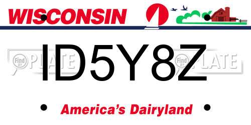 ID5Y8Z Wisconsin License Plate