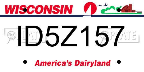ID5Z157 Wisconsin License Plate