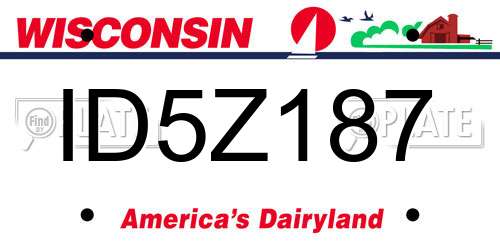 ID5Z187 Wisconsin License Plate