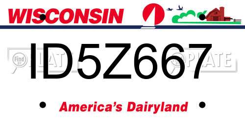 ID5Z667 Wisconsin License Plate