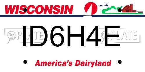 ID6H4E Wisconsin License Plate