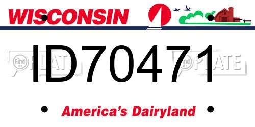 ID70471 Wisconsin License Plate
