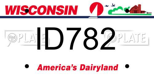 ID782 Wisconsin License Plate
