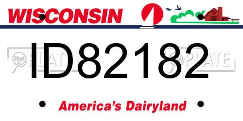 ID82182 Wisconsin License Plate